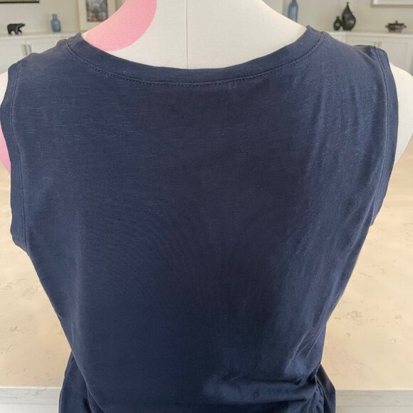 L.L.Bean Item ID 294009 Slvless Scoop Nk Fit & Flare Dress Lace Detail Navy Sz M - Picture 7 of 10